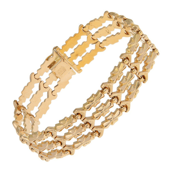 Pulsera eslabón articulado en oro amarillo 18 kilates.