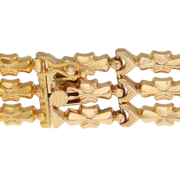 Pulsera eslabón articulado en oro amarillo 18 kilates.