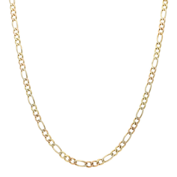 Collar de tres eslabones por uno en oro dos tonos 14 kilates.