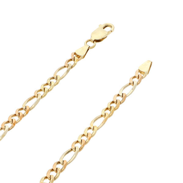Collar de tres eslabones por uno en oro dos tonos 14 kilates.
