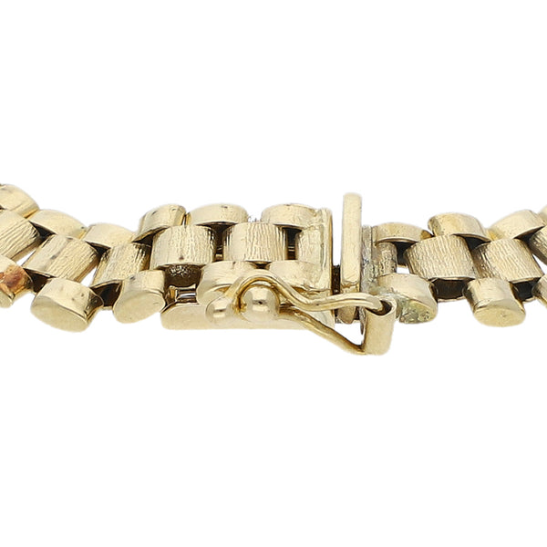 Pulsera eslabón articulado en oro amarillo 14 kilates.