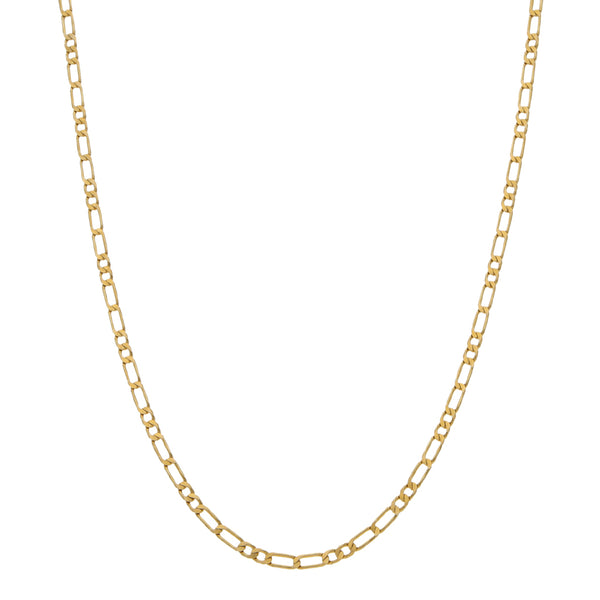 Collar de dos eslabones por dos en oro amarillo 14 kilates.