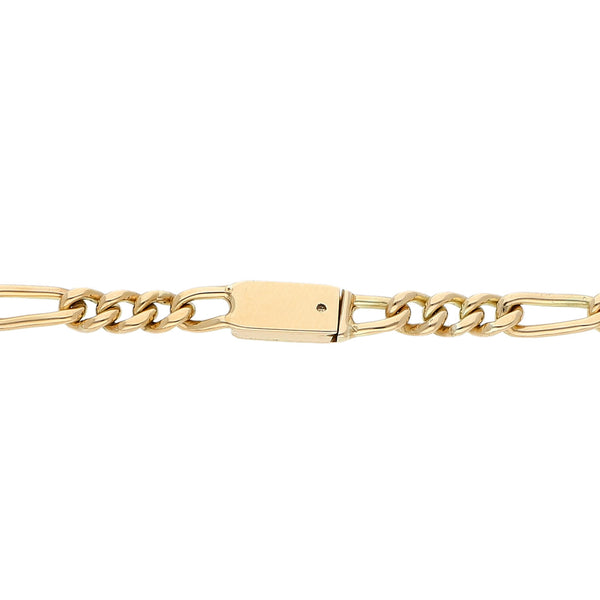 Pulsera de tres eslabones por uno en oro amarillo 14 kilates.