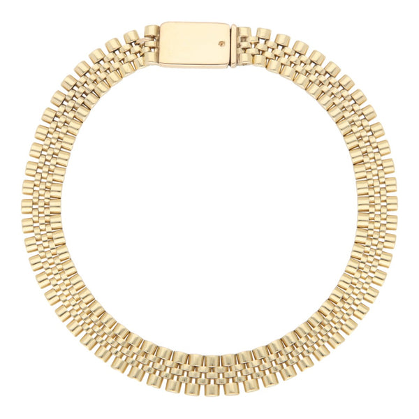 Pulsera eslabón articulado en oro amarillo 14 kilates.