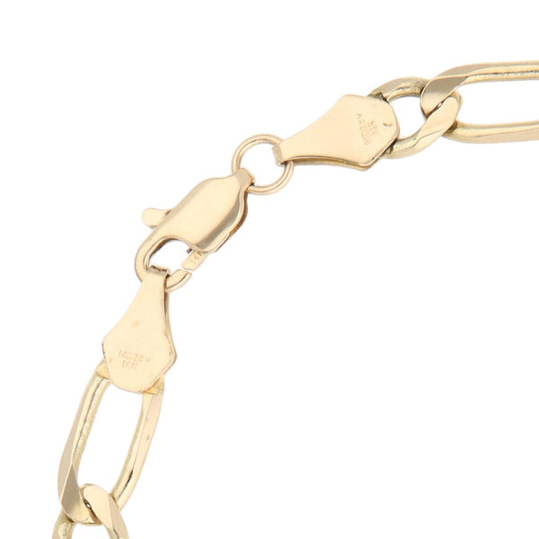 Pulsera de tres eslabones por uno en oro amarillo 14 kilates.