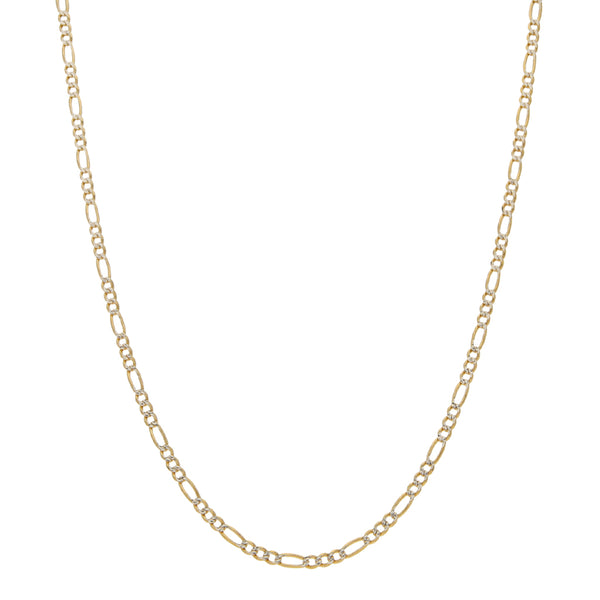 Collar de tres eslabones por uno platinados en oro amarillo 14 kilates.