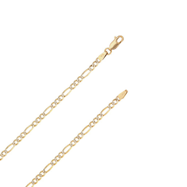 Collar de tres eslabones por uno platinados en oro amarillo 14 kilates.