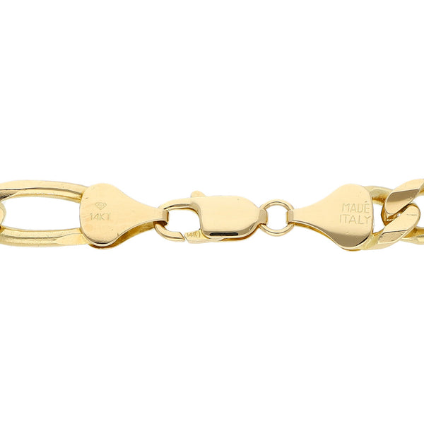 Pulsera de tres eslabones por uno en oro amarillo 14 kilates.