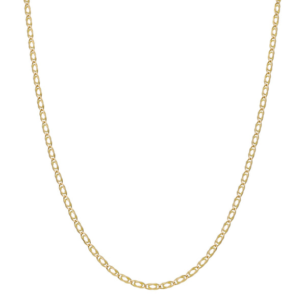 Collar eslabón nudo egipcio en oro amarillo 14 kilates.