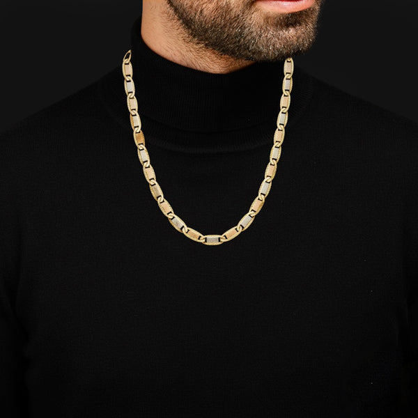 Collar eslabón nudo marino en oro amarillo 14 kilates.