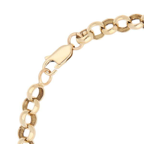 Pulsera eslabón cruzado en oro amarillo 14 kilates.
