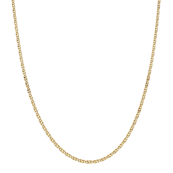 Collar eslabón nudo egipcio en oro amarillo 14 kilates.