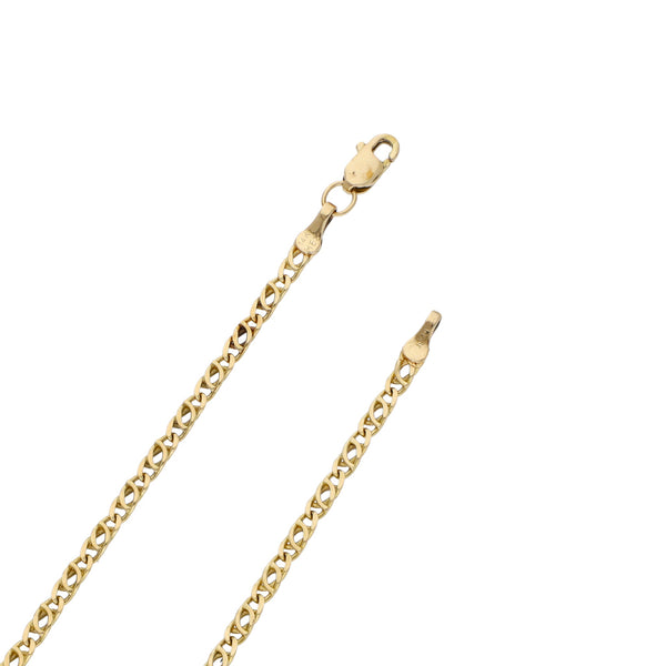Collar eslabón nudo egipcio en oro amarillo 14 kilates.