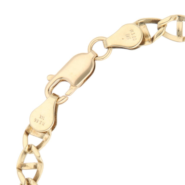 Pulsera eslabón nudo marino en oro amarillo 14 kilates.