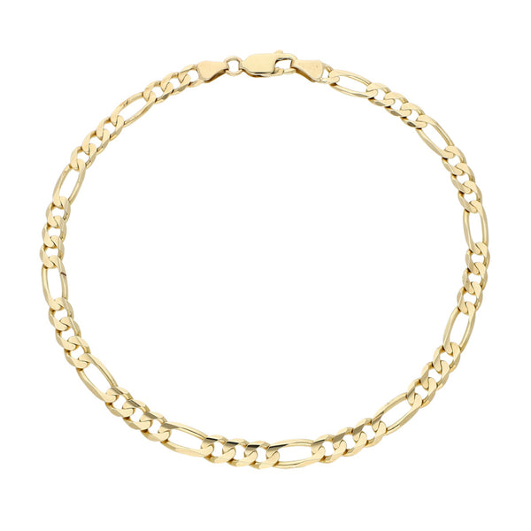Pulsera de tres eslabones por uno en oro amarillo 14 kilates.