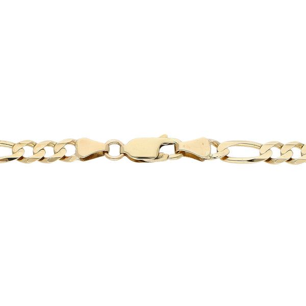 Pulsera de tres eslabones por uno en oro amarillo 14 kilates.