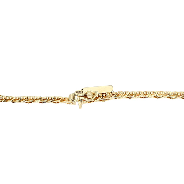 Pulsera eslabón boleado en oro tres tonos 14 kilates.