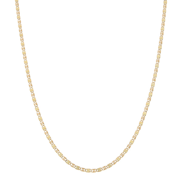 Collar eslabón combinado en oro amarillo 14 kilates.