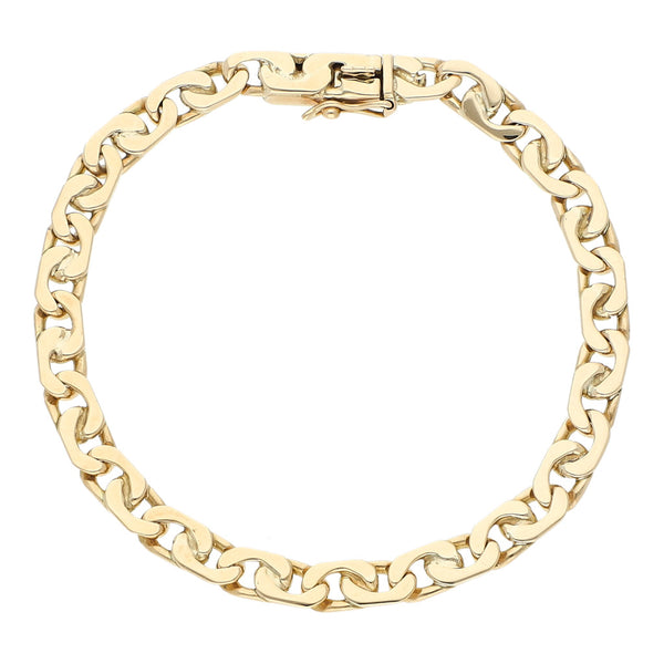 Pulsera eslabón nudo egipcio en oro amarillo 14 kilates.