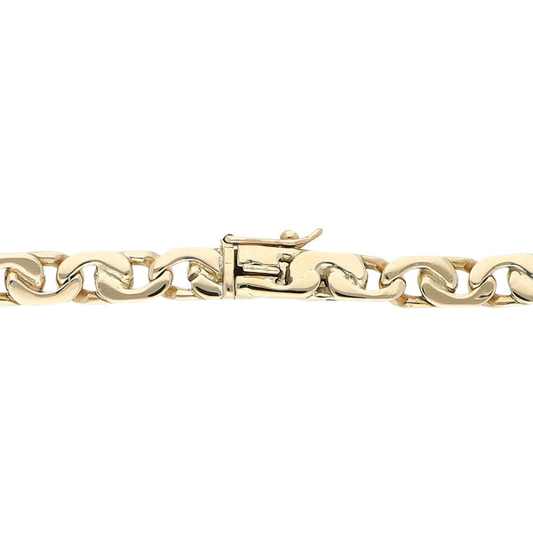 Pulsera eslabón nudo egipcio en oro amarillo 14 kilates.