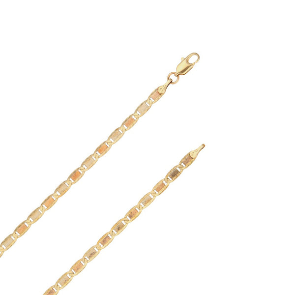 Collar eslabón nudo marino en oro tres tonos 14 kilates.