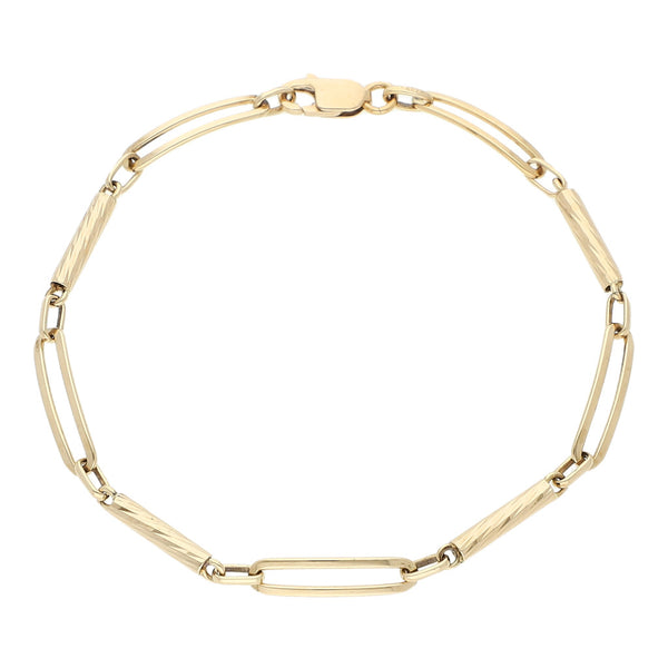 Pulsera eslabón articulado en oro amarillo 14 kilates.