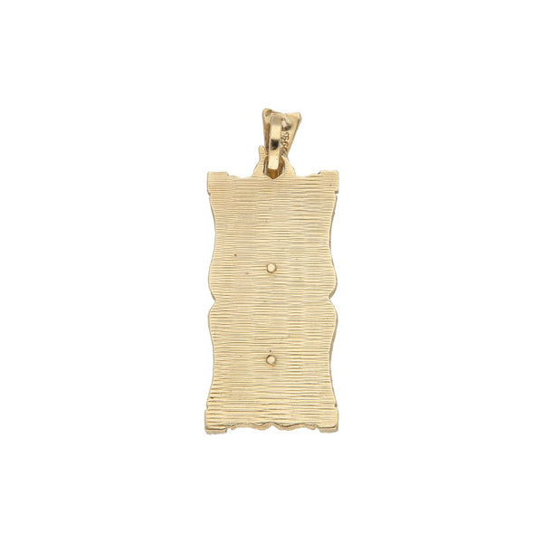Medalla labrada motivo Virgen de Guadalupe en oro amarillo 14 kilates.