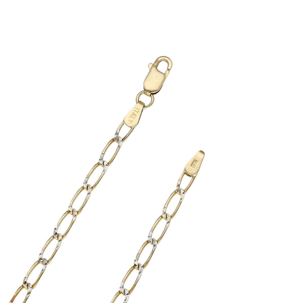 Collar eslabón encontrado platinado en oro amarillo 14 kilates.
