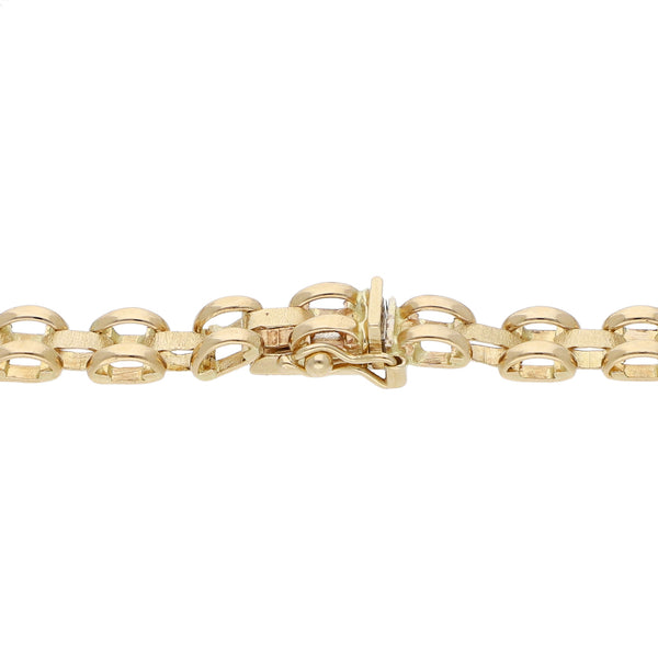 Pulsera eslabón articulado en oro amarillo 14 kilates.