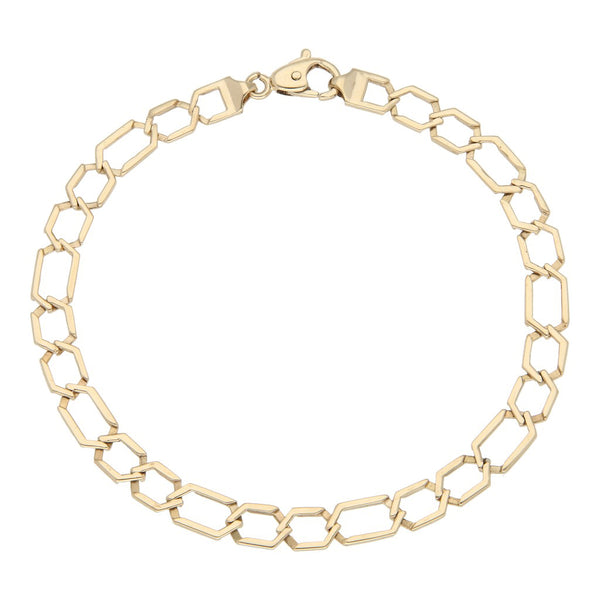 Pulsera eslabón encontrado en oro amarillo 14 kilates.