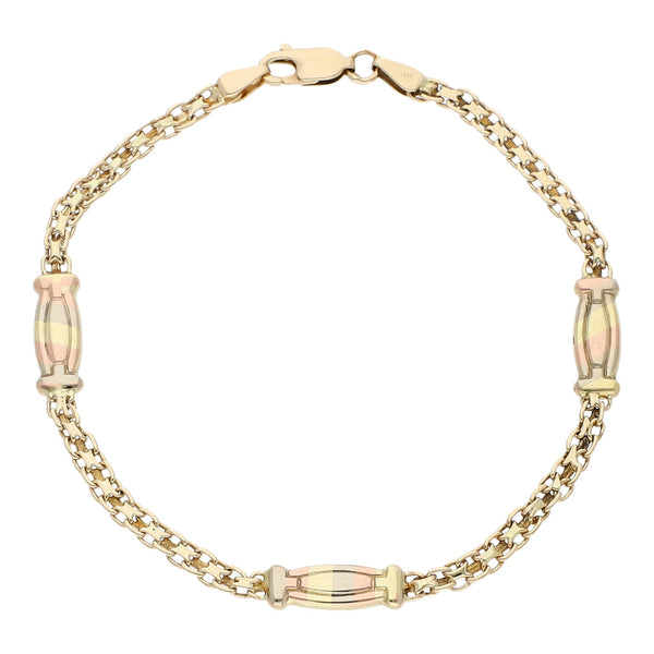 Pulsera eslabón articulado en oro amarillo 14 kilates.