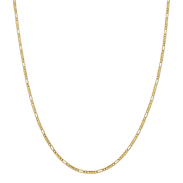 Collar eslabón combinado en oro amarillo 14 kilates.