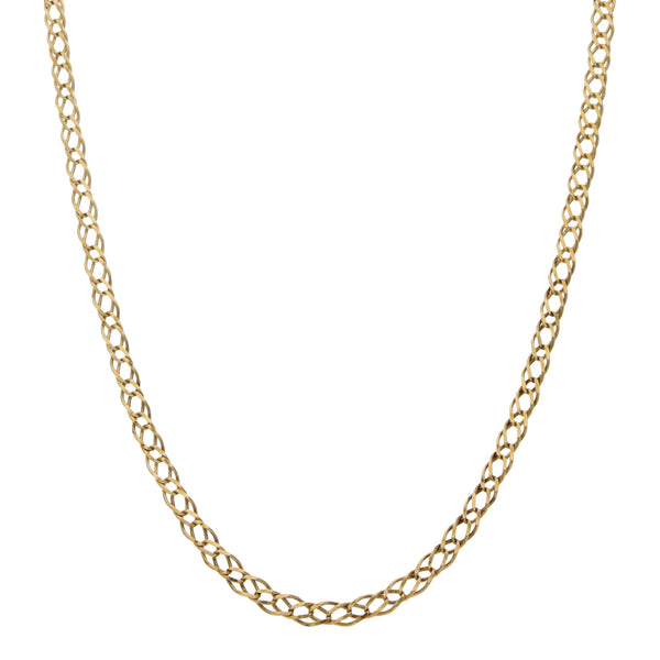 Collar eslabón encontrado doble en oro amarillo 14 kilates.