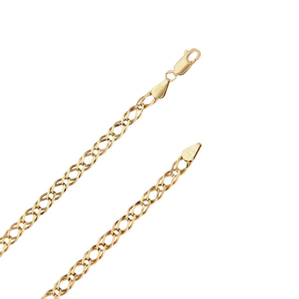 Collar eslabón encontrado doble en oro amarillo 14 kilates.
