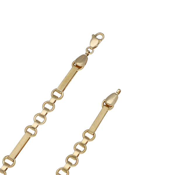 Collar eslabón combinado en oro amarillo 14 kilates.