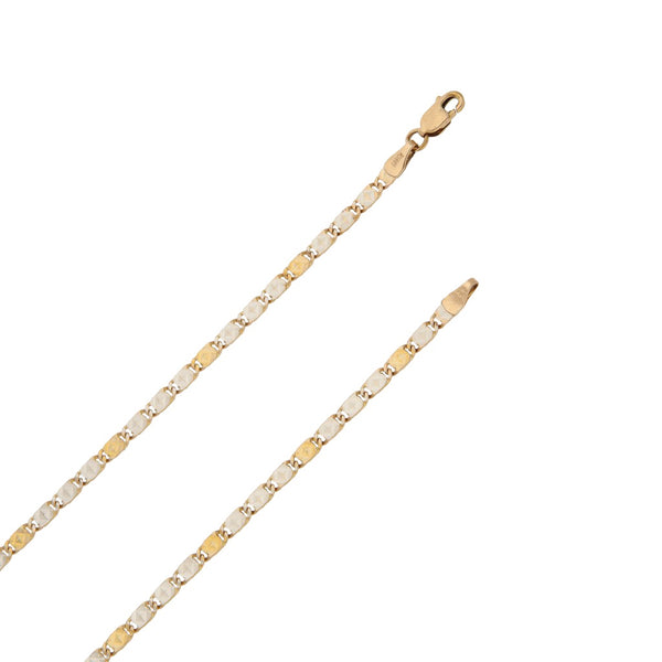 Collar eslabón nudo marino platinado en oro amarillo 14 kilates.