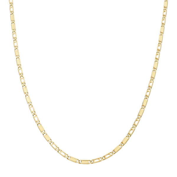 Collar eslabón combinado en oro amarillo 14 kilates.