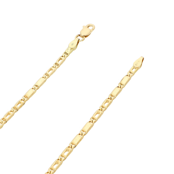 Collar eslabón combinado en oro amarillo 14 kilates.