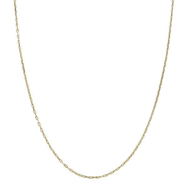 Collar eslabón nudo marino en oro amarillo 14 kilates.