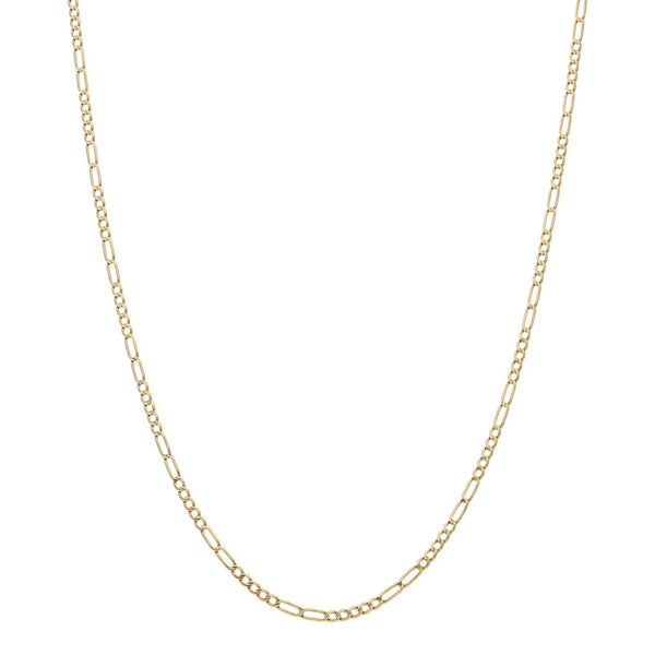 Collar de cinco eslabones por dos platinados en oro amarillo 14 kilates.