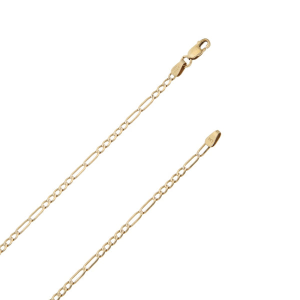 Collar de cinco eslabones por dos platinados en oro amarillo 14 kilates.