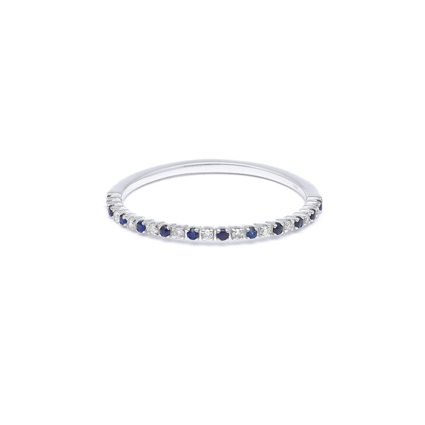 Churumbela diseño especial con diamantes y Zafiros en oro blanco 14 kilates.