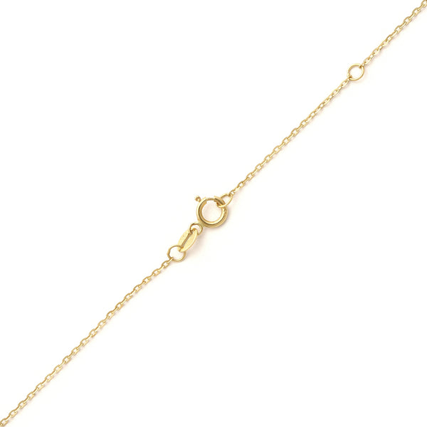 Gargantilla eslabón cruzado con colgante de diamantes y esmeralda en oro amarillo 14 kilates.