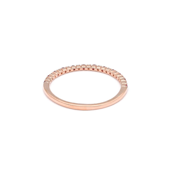 Churumbela diseño especial con diamantes y rubies en oro rosa 14 kilates.