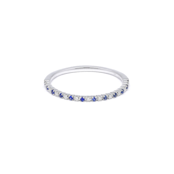 Churumbela diseño especial con diamantes y zafiros en oro blanco 14 kilates.