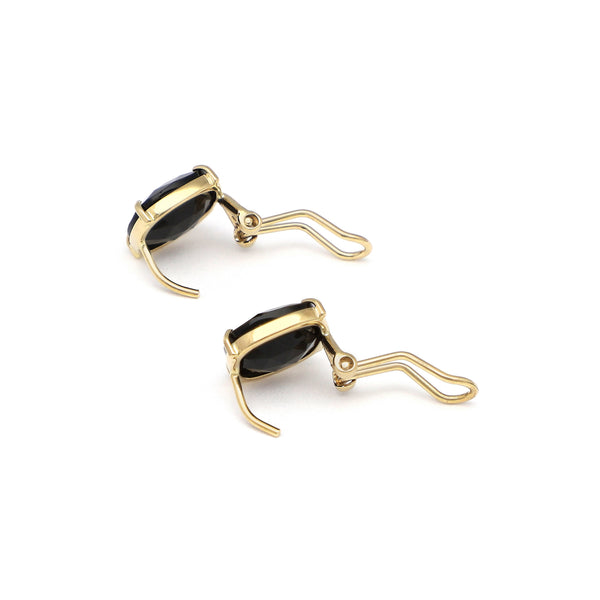 Juego anillo y aretes diseño especial con ónix en oro amarillo 14 kilates.