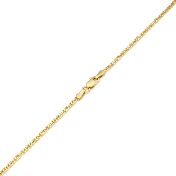 Collar eslabón nudo egipcio en oro amarillo 14 kilates.