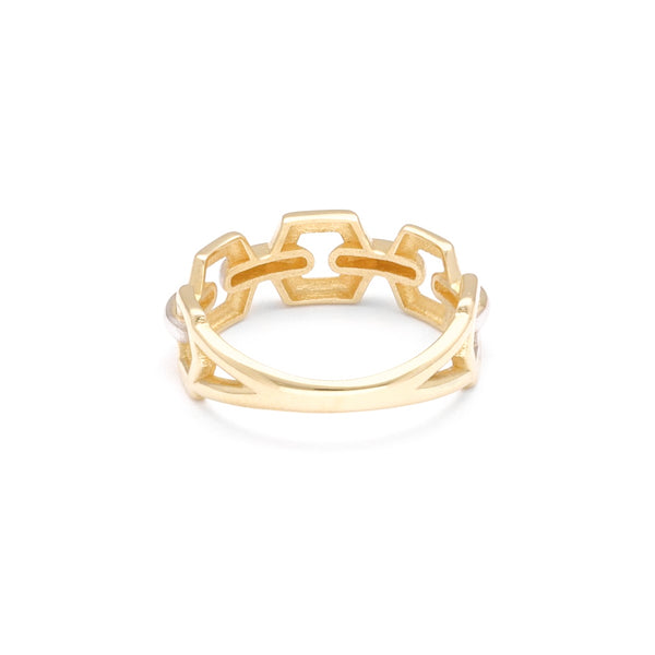 Anillo calado en oro amarillo 14 kilates.