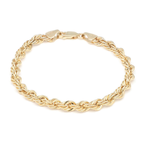 Pulsera eslabón torzal en oro amarillo 14 kilates.