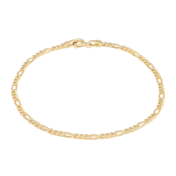 Pulsera de tres eslabones por uno en oro amarillo 14 kilates.